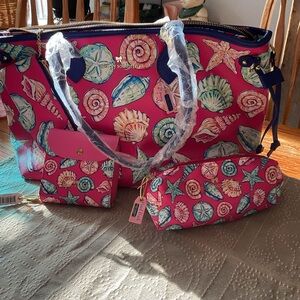 Simply Southern Pink Seashell Tote with Accessories NWT!